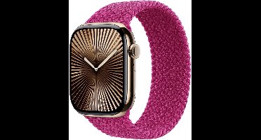 Apple Gevlochten solobandje voor de Apple Watch | 44/45/46/49 mm - Maat 5 - Magenta