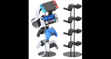 Gaming Controller & Headset Houder – 4-Laags Gaming Organizer met Kabelhouder – Bureau Standaard voor Controllers en Koptelefoon