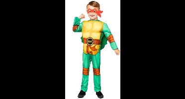 AMSCAN - Ninja Turtle kostuum met 4 maskers voor kinderen - 128/134 (8-10 jaar)