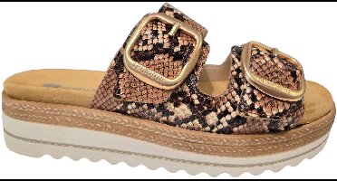 Remonte D0Q66-25 Slippers Slangenprint Bruin Leer Dames - Bruin Slangenprint - 43