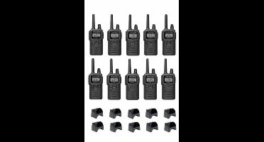 Set van 10 Kenwood PKT-300 ProTalk XLS IP52 PMR446 mini portofoons