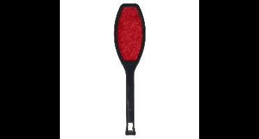 Gerimport Kledingborstel - L27 cm - zwart/rood - pluizenborstel