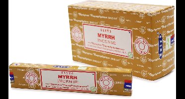 Satya - mirre - wierook - myrrh - wierookstokjes - doos 12 pakjes van 15 gram