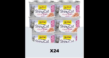 24 x 70 g - GimCat ShinyCat Filets in jelly kip + garnalen