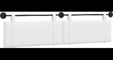 vidaXL - Hangend - hoofdbord - Wit - Stof