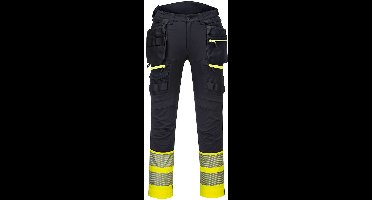 Portwest DX4 Hi-Vis afneembare holsterzak klasse 1 broek DX445 - Geel/Zwart - 41