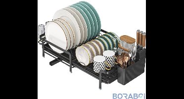 Afdruiprek - Uitneembaar - 35-55 cm - Metaal - Zwart