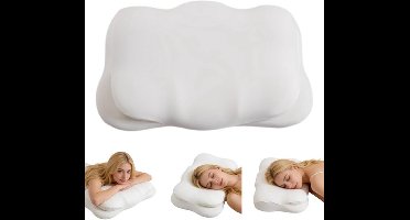 Cloud Pillow – Ergonomisch nekkussen van traagschuim voor comfortabel slapen, verstelbare nek- en schouderondersteuning, verkoelende en ademende hoes, orthopedisch kussen voor zij-, rug- en buikslapers (wit)