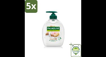 5 x Palmolive Handzeep Naturals Amandel Melk 300 ml - Grootverpakking - Handzeep - Handen Reinigen - Handen Verzorgen - Amandelmelk - Aloëvera