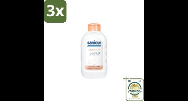 3 x Sanicur Bath & Showergel Sensitive 300 ml - Grootverpakking - Gevoelige Huid - Bad En Douchegel - Milde Reiniging - Kamille Extract - Droge Huid