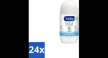 Sanex – Deo Roll-on – Bamboo Invisible Fresh – 50 ml - Voordeelverpakking - 24 stuks