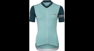 AGU Colorblock - Fietsshirt Dames - Wielrenshirt - 4-way stretch - YKK rits - 3 achterzakken - Waterdicht zakje - Terme Green - XS