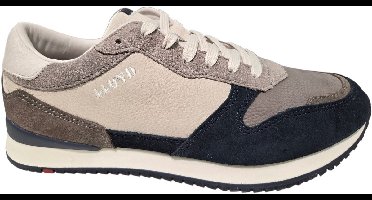 LLoyd Elmore Navy Grey White Sneakers Wit Leer Heren - Blauw - 41