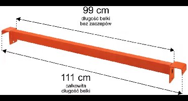 Mega-M Pro – Dwarsligger voor Palletstellingen – 111 cm – Voor 50mm Traversen – Oranje