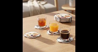 Beker Onderzetters in Standaard Hond 4 stuks - voor Glazen - Glazenonderzetters