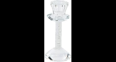 Decoris kandelaar glas deco 7x22cm transparant