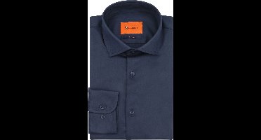 Suitable Satin Overhemd Marine - Maat 41 - Heren - Overhemden Formeel