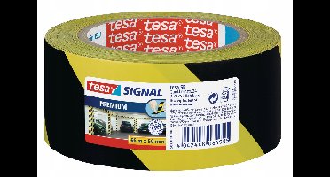 Tesa Waarschuwingstape Zwart/Geel - 66 m x 60 mm