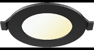 LED Downlight Inbouwspot Dimbaar - Kingtron Thin - 4W 280lm 120° Bundelhoek - Aanpasbare Lichtkleur 3000K-4000K-6500K - IP40 - Rond - Zwart - Ø85mm Buitenmaat - Ø70mm Zaagmaat