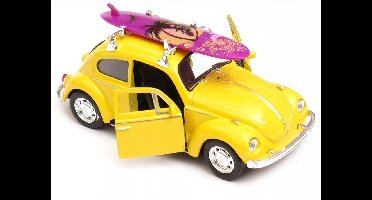 Welly Volkswagen Kever Modelauto 1:34 Surfing Geel