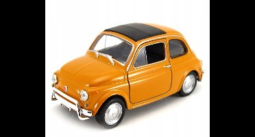 Welly Fiat 500 Nuova Model Auto Schaal 1:34-39 Oranje