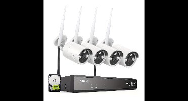 Beveiligingscamera Systeem – Bewakingscamera – CCTV Camera – Security Camera – Wifi Camera Set – Draadloos 3MP – 10-Kanaals NVR 5MP – Nachtzicht 30m – 2-Weg Audio – 1TB Opslag – Menselijke Detectie