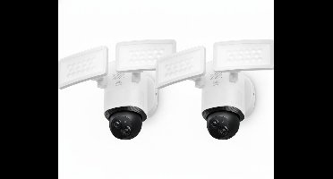 eufy Security Floodlight Camera E340 – 2 pack – Floodlight Cam- 360° Pan & Tilt – 3K-resolutie – 2000 Lumen – AI-bewegingsdetectie – 24/7 opname – Dual-band Wi-Fi – IP65 waterdicht