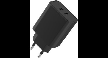 Ntech USB C Adapter 2 poorten - USB C Oplader 35w Zwart - Snellader - USB C Adapter - USB C Lader