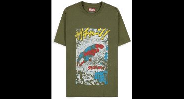Spider-Man Comic Style Heren T-shirt - olijf - L