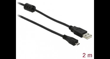Delock - USB 2.0 A Male naar USB 2.0 Micro Male - 2 m