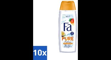 10 x Fa - Douchegel - Pure Freshness Mango & Passievrucht - Verfrissend & Zoet - Hydraterend - 250 ml - Douchegel Mango Passievrucht - Verfrissende Geur - Hydraterende Douchegel - Tropische Geur - Huidverzorging