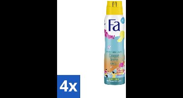4 x Fa - Deodorant Spray - Mediterranean Jewels - Orchidee & Citrus - 48 uur Bescherming - 150 ml - Deodorant Spray - 48 Uur Bescherming - Orchidee Citrus - Vegan Deodorant - Aluminiumzoutvrij