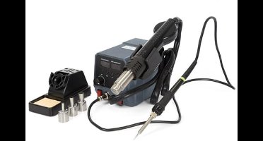 Velleman 2-in-1 Soldering Station for SMD Components Multi-Purpose 60W + 300W Temperature Range 50-480°C + 100-500°C Grey