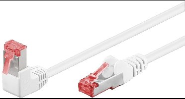 S/FTP CAT6 Gigabit Netwerkkabel - 1 kant haaks - CU - LSZH - 2 meter - Wit
