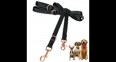 Sterke Verstelbare Hondensnoer 2.4m Zwart - Training & Wandelen