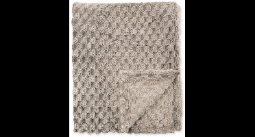 Byrklund Plaid Fluffy Dots - 130x160 - 100% Polyester - Taupe