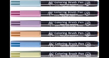 SAKURA Koi penseelstiften aardkleuren 6 stuks