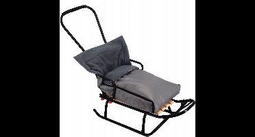 Metalen slee met rugleuning, duwstang en voetenzak - JEE