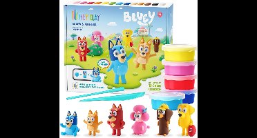 Hey Clay Bluey Speeldeeg voor kinderen + accessoires, boetseerklei, schuimdeeg 13 kleuren 3+