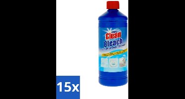 15 x At Home - Clean - Bleekmiddel - Hersteld Oorspronkelijke Wit - 1 L - Bleekmiddel - Reinigen - Vlekken Verwijderen - Oorspronkelijke Witheid - Glans Herstellen