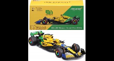 F1 McLaren MCL38 2024 modelauto met helm Norris Senna livery speelgoedauto.