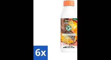 6 x Garnier - Fructis Hair Food Pineapple - Conditioner - Lang & Dof Haar - 350 ml - Haar Conditioner - Lang Haar - Dof Haar - Ananas Conditioner - Vegan Conditioner