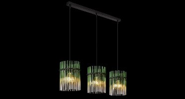 Globo - hanglamp - GORLEY - groen - glas - grote eettafellamp - E27 - 15698-3HG