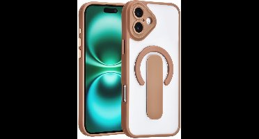 TUNIQ Anti-shock Back cover voor iPhone 16 Plus - Ingebouwde Ringstand - Goud