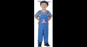 Smiffys - Toddler Country Piggy Kinder Kostuum - Kids tm 2 jaar - Blauw