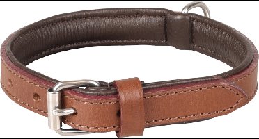 Hond Halsband Gevoerd Gevuld Arizona Bruin M 36-42cm 23mm