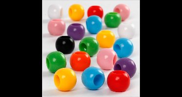 Pony kralen, d 10 mm, gatgrootte 4,5 mm, ca. 1135 stuk, diverse kleuren, 430 gr, 700 mlje