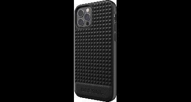 iPhone 12/12 Pro Backcase hoesje - Diesel - Effen Zwart - Leer