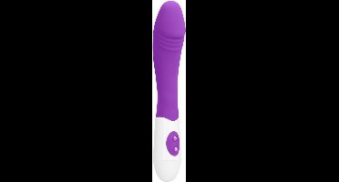 Ribbed Siliconen Vibrator - Paars