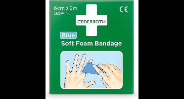 CEDERROTH zacht schuimverband, elastisch, blauw 6 cm x 2 meter - Pleister - Schuimverband - Geschikt voor gebruik in water